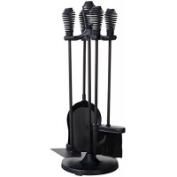 UniFlame 5-Piece Black Stoveset with Spring Handles - B00DGLV0A4
